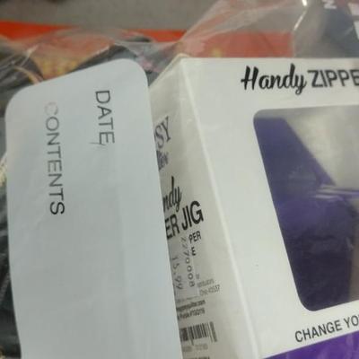 Sewing Books, Zipper jig and Tote