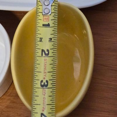 Red, Yellow, and White Small Snack & Condiment Bowls