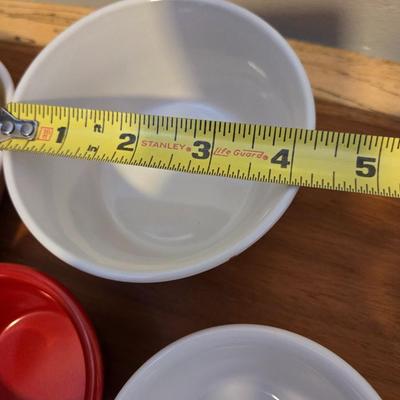 Red, Yellow, and White Small Snack & Condiment Bowls
