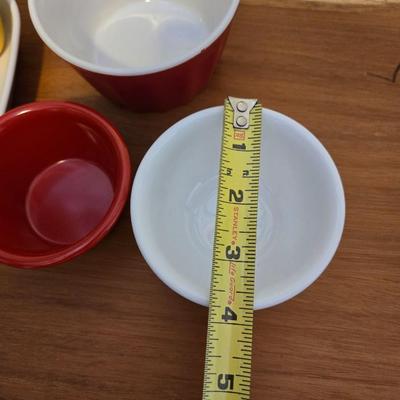 Red, Yellow, and White Small Snack & Condiment Bowls