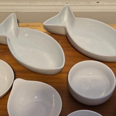 White Ceramic Snack Dishes