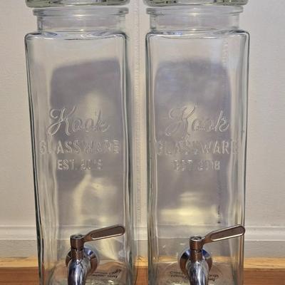 (2) Glass Hook Cold Beverage Dispensers