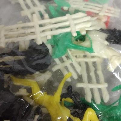 Vintage lot of interesting plastic toys and ceramic pieces
