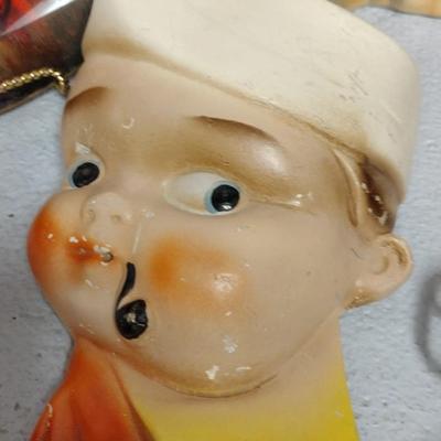 Vintage lot of interesting plastic toys and ceramic pieces