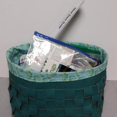 Tote full of sewing notions
