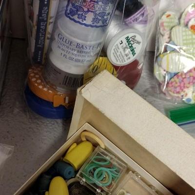 Tote full of sewing notions