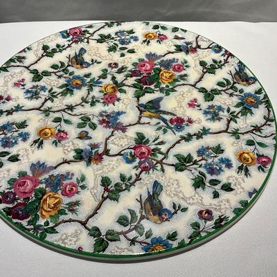 Bluebirds & Rose Chintz 11" Cake Plate by Royal Tudorware