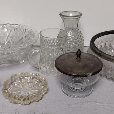 Mixed vintage glass with silver lot