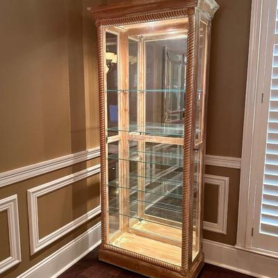 ROMWEBER ~ Solid Wood Distressed Lighted Cabinet