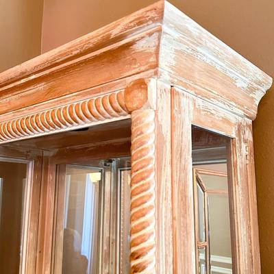 ROMWEBER ~ Solid Wood Distressed Lighted Cabinet