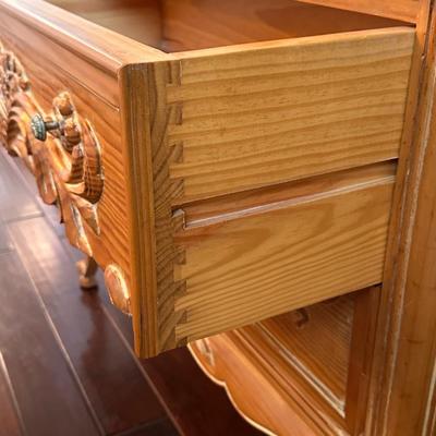 French Provincial Carved Solid Wood Chest