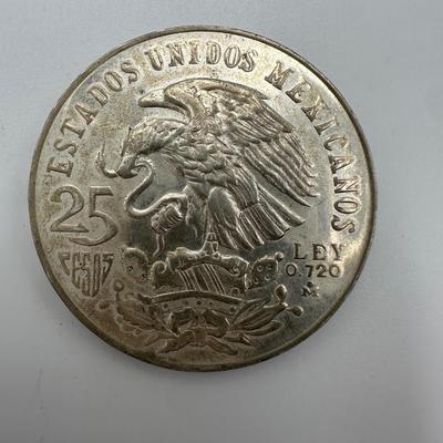 1968 Mexico XIX Olympic Games Silver Coin