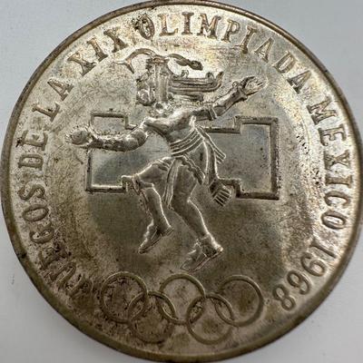1968 Mexico XIX Olympic Games Silver Coin