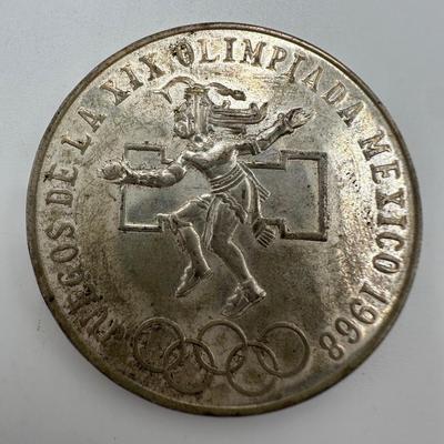 1968 Mexico XIX Olympic Games Silver Coin