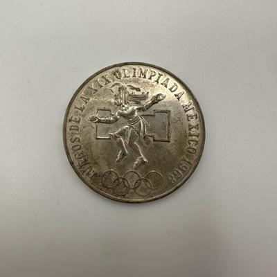 1968 Mexico XIX Olympic Games Silver Coin