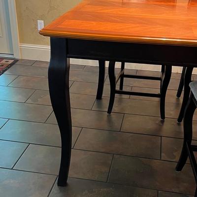 High Top Distressed Style Wood Table & Six (6) Chairs Dining Set ~ *Read Details