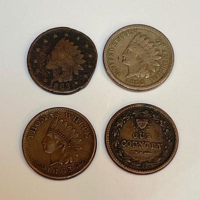 Three Civil War 1863 Pennies & More (K-SS)