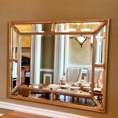 Gilded Gold ~ Beaded Beveled Mirror
