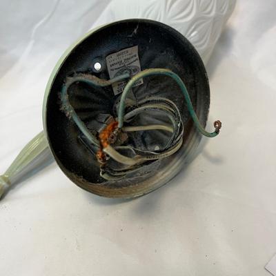 Four Green Metal Sconces with Frosted Glass Shades (B1-MK)