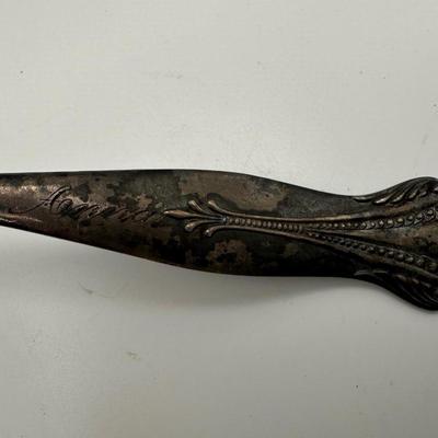 Antique Victorian Serving Spoon Engraved Anna