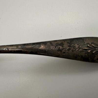 Antique Victorian Serving Spoon Engraved Anna