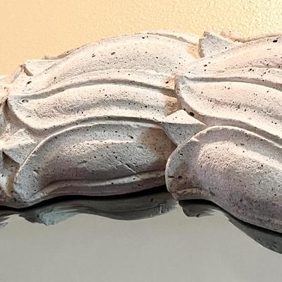 Molded Concrete Sand Stone Beveled Glass Wall Mirror