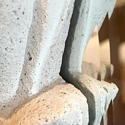 Molded Concrete Sand Stone Beveled Glass Wall Mirror
