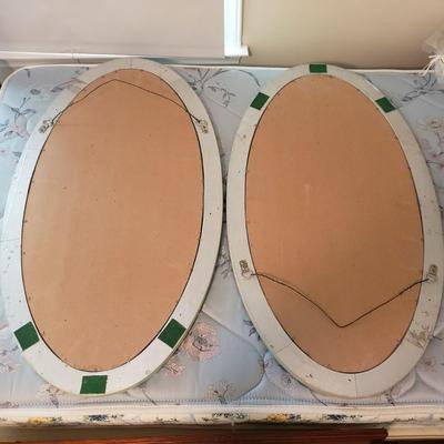 Two Oval Floral Framed Mirrors (B1-KD)