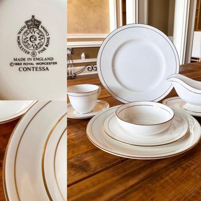 ROYAL WORCESTER ~ “Contessa” ~ 7 Pc Service For 8 (63 Pieces Total)