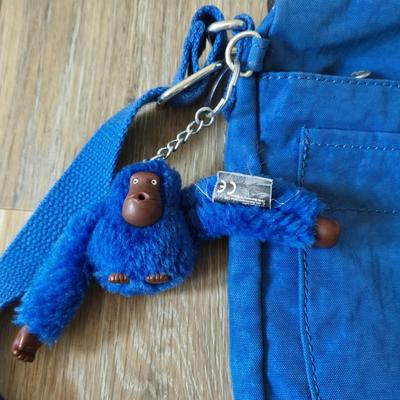 Kipling Blue Crossbody Bag with Signature Gorilla Keychain