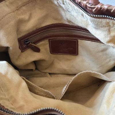 Wabags Brown Leather Embossed Handbag