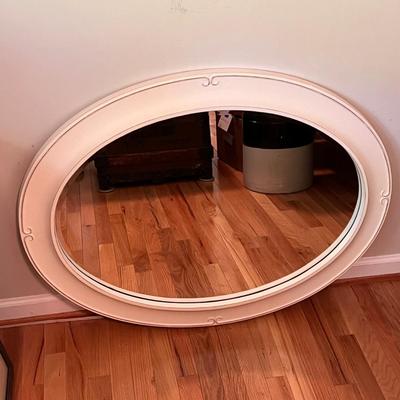 White Beveled Oval Mirror and More (B1-DZ