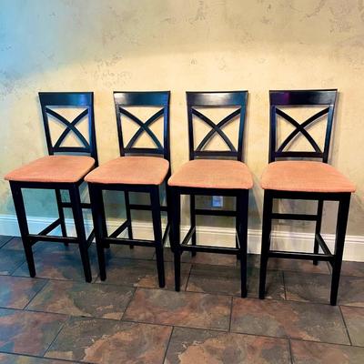 RIVERSIDE FURNITURE ~ Four (4) Wood Bar Stools