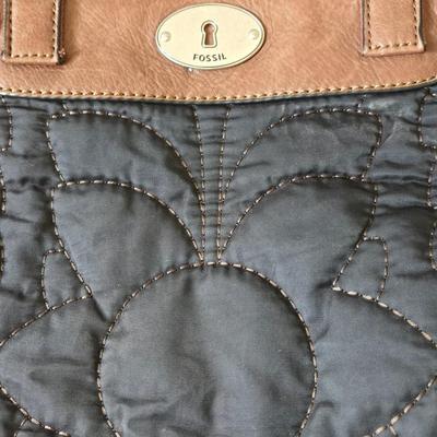 Fossil Key Per Black & Brown Handbag