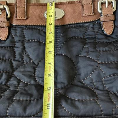 Fossil Key Per Black & Brown Handbag