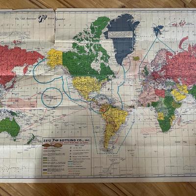1941 International Radio News Map w/ 7up Bottle Opener