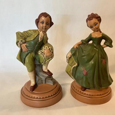 Victorian Boy & Girl ceramic figurines