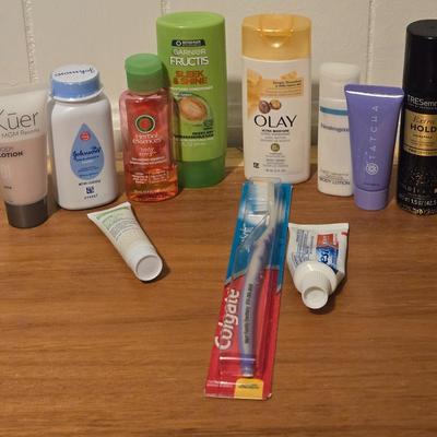 Travel Size Shampoo/Conditioner, Lotion, Toothpaste, Toothbrush, ect.