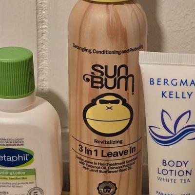Mixed Beauty Lot - Lotions Chapstick, Sunblock, Toothbrushes, and Floss,