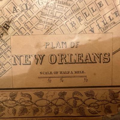 Plan of New Orleans Map, 1866 & Map of Louisiana, 1935