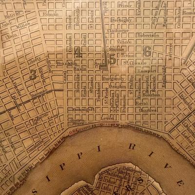 Plan of New Orleans Map, 1866 & Map of Louisiana, 1935