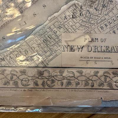 Plan of New Orleans Map, 1866 & Map of Louisiana, 1935