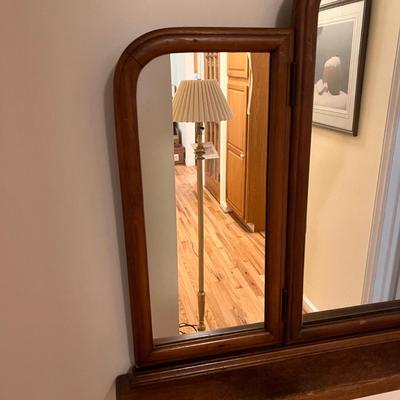 Mid Century Trifold Mirror w/ Shelf (H-DZ)