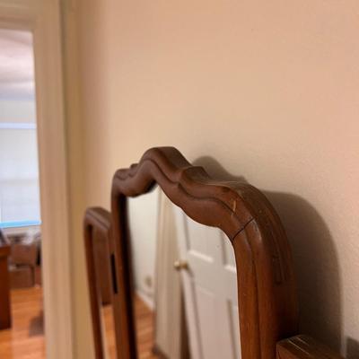 Mid Century Trifold Mirror w/ Shelf (H-DZ)