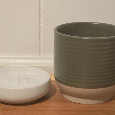 Sea Moss & Sage Candle and Soap Dish