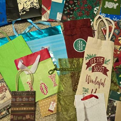 Large Lot of Christmas Gift Bags