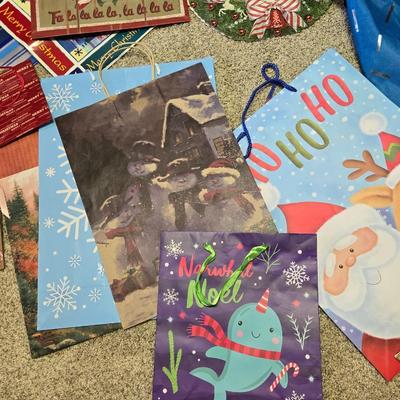 Large Lot of Christmas Gift Bags