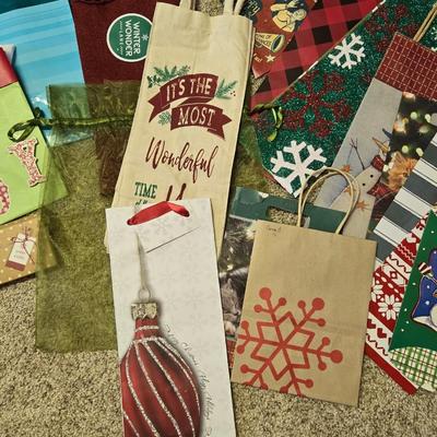 Large Lot of Christmas Gift Bags