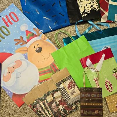 Large Lot of Christmas Gift Bags