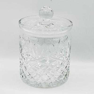 Pair (2) ~ Large 6" Crystal Biscuit Jars